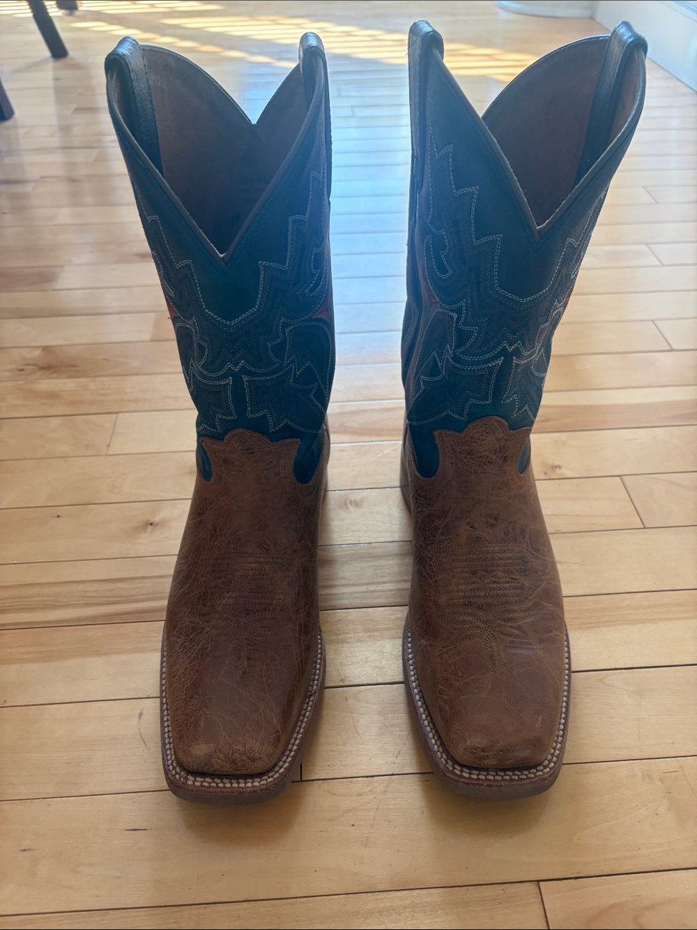 Tony Lama 3R Men's Brown and Navy Western Cowboy Boots